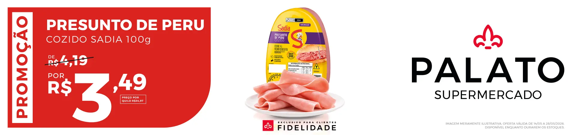 Presunto De Peru Sadia Kg Cozido