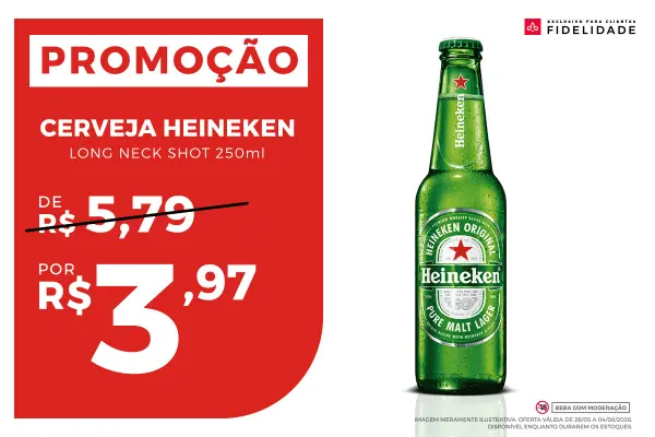 Cerveja Heineken 250ml Ln Shot