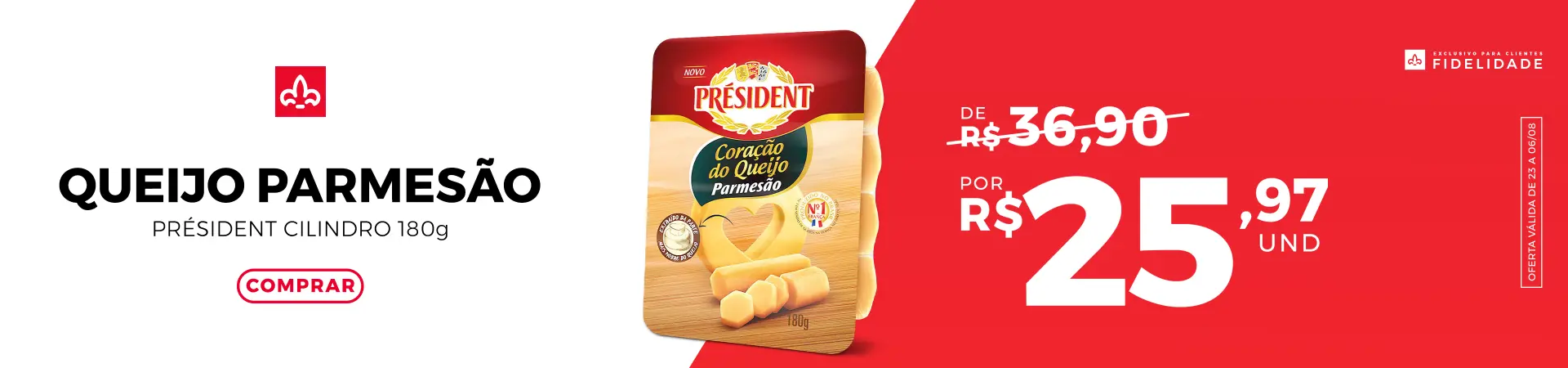 Queijo Parmesao President 180g Cilindro - Palato