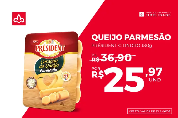 Queijo Parmesao President 180g Cilindro - Palato