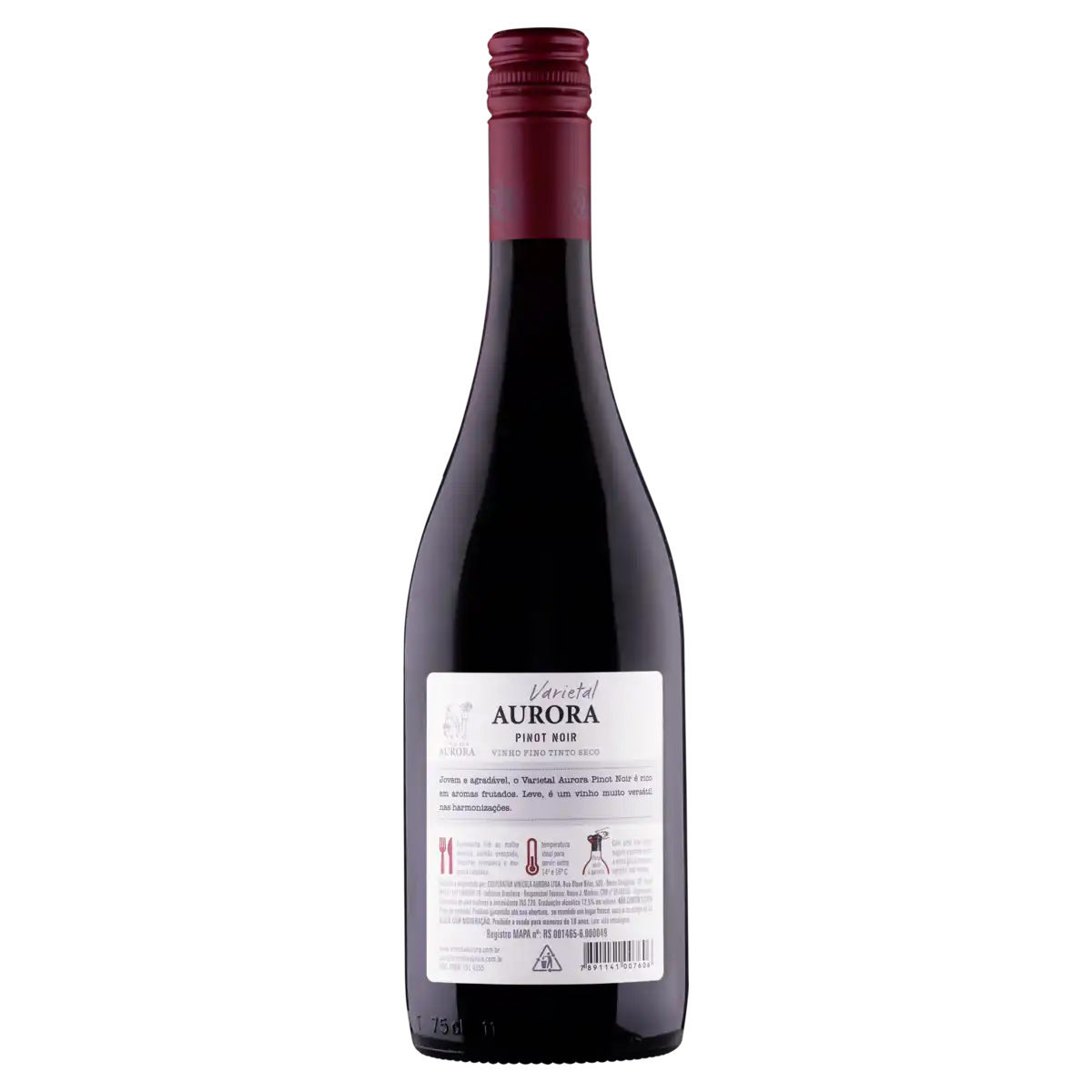 Vinho Brasileiro Tinto Seco Aurora Varietal Pinot Noir Serra Gaúcha Garrafa 750ml