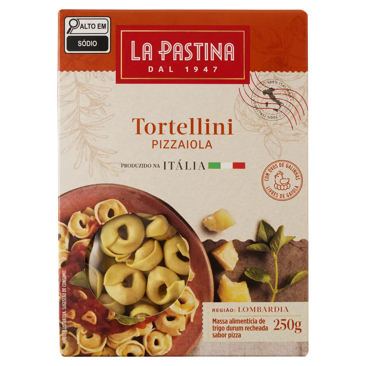 Tortelini Recheio Pizza La Pastina Pizzaiola Caixa 250g
