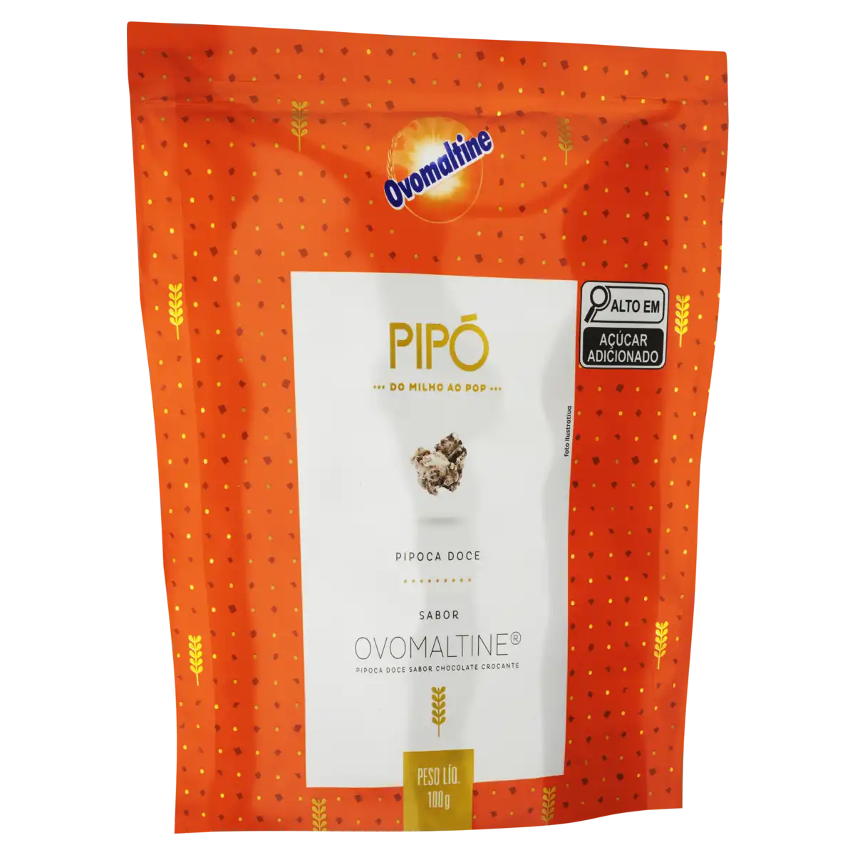 Pipoca Pronta Doce Ovomaltine Pipó Gourmet Sachê 100g