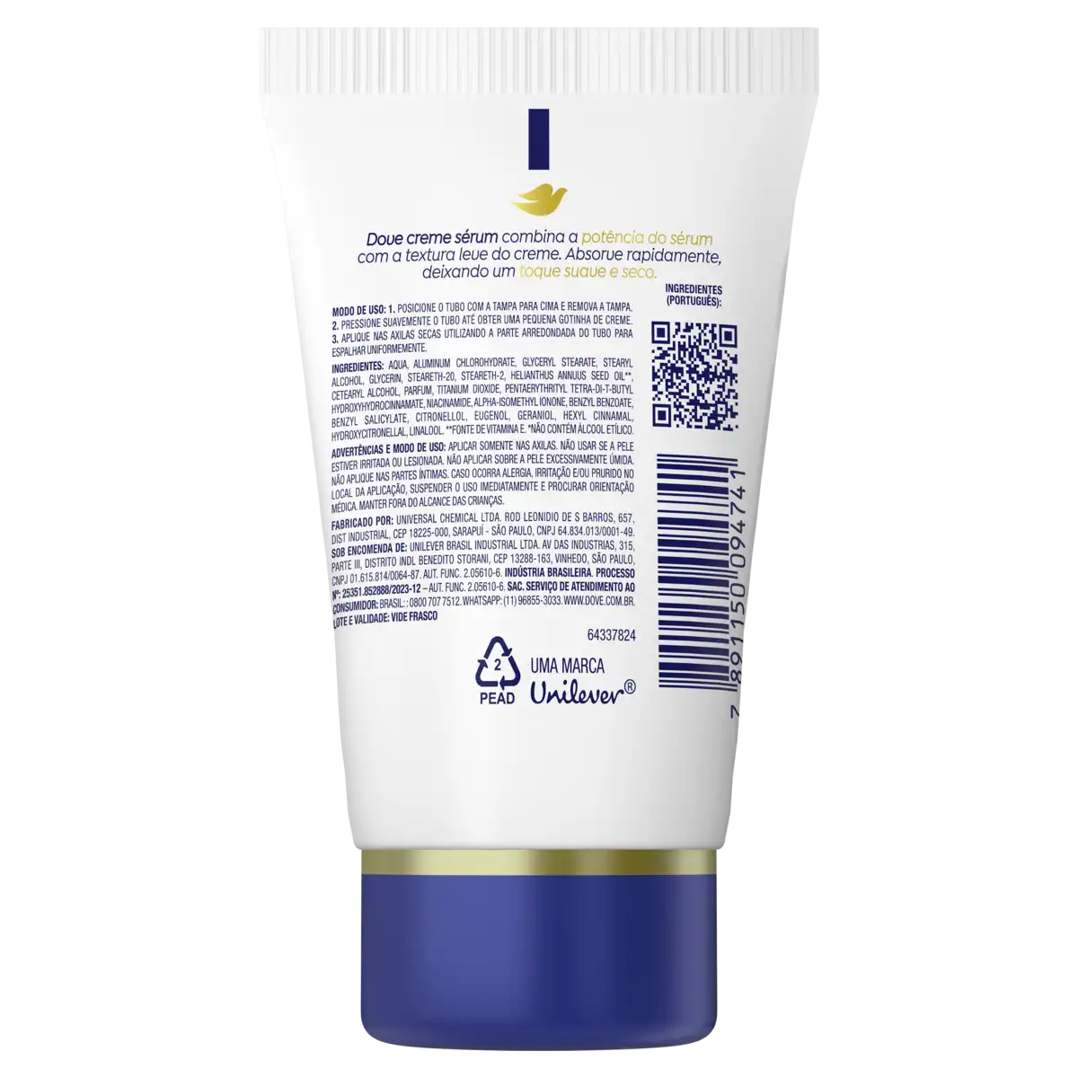 Antitranspirante Creme Sérum Dove Reparação Diária 50g