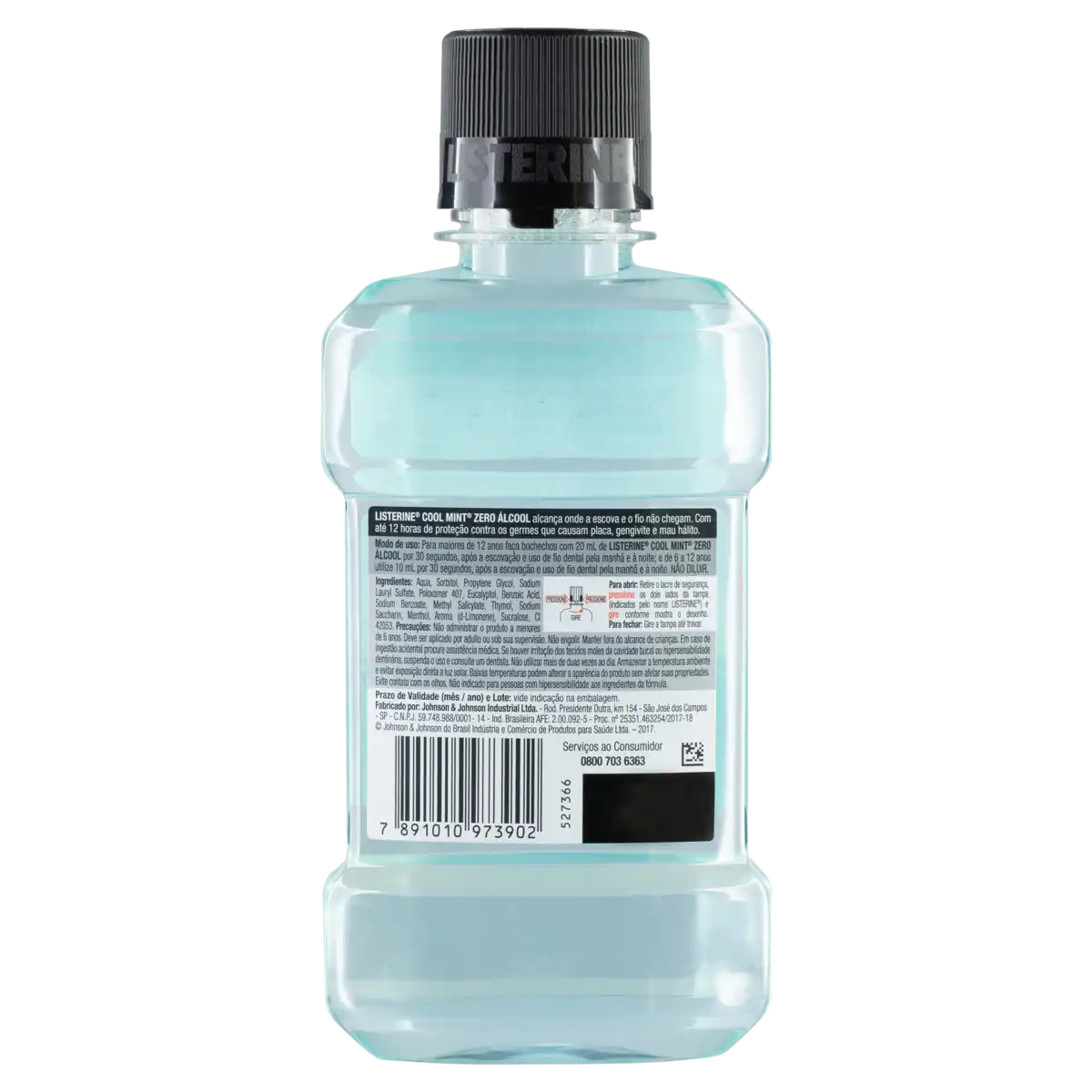 Enxaguante Bucal Zero Álcool Menta Suave Listerine Cool Mint Frasco 250ml