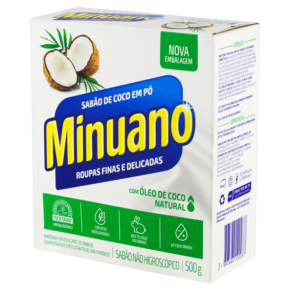 Sabão Pó Coco Minuano Caixa 500g