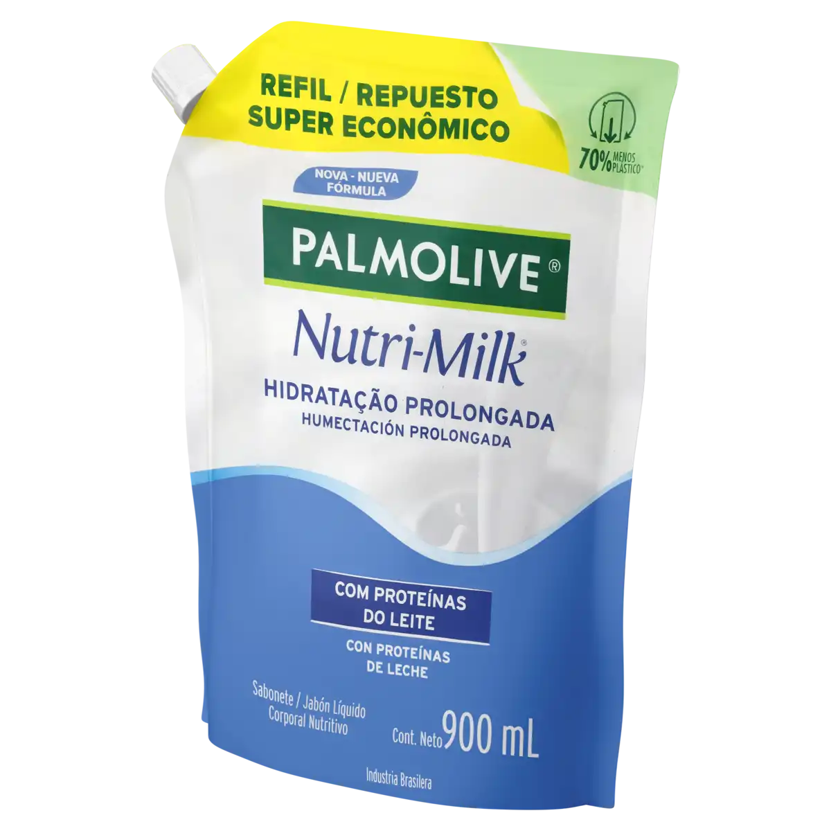 Sabonete Líquido Hidratação Prolongada Palmolive Nutri-Milk Sachê 900ml Refil Supereconômico