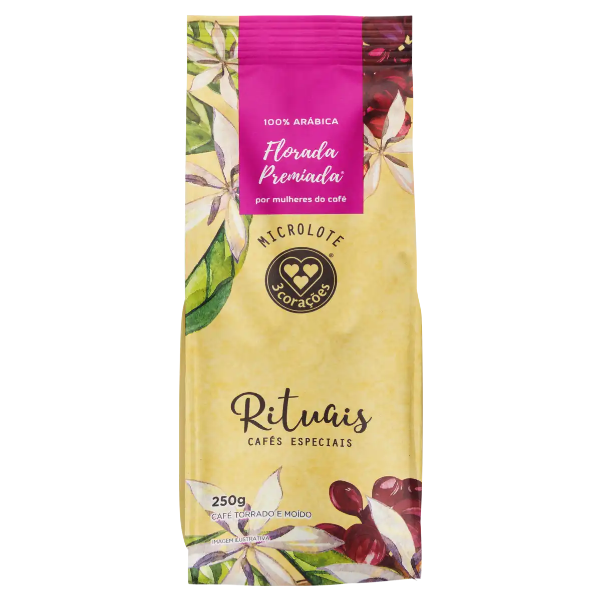 Café Torrado e Moído 100% Arábica 3 Corações Rituais Pacote 250g Edição Especial Microlote Florada Premiada