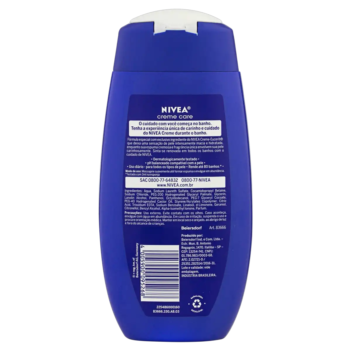 Sabonete Líquido Nivea Creme Care Frasco 250ml