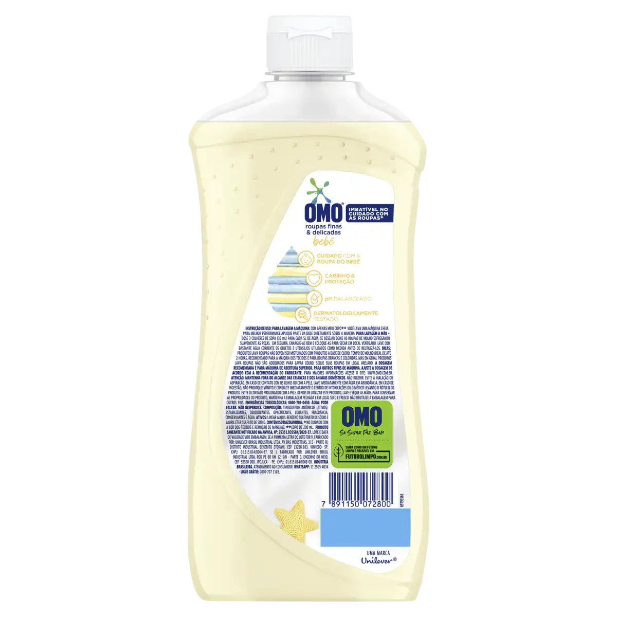 Lava-Roupas Líquido Bebê Omo Squeeze 900ml