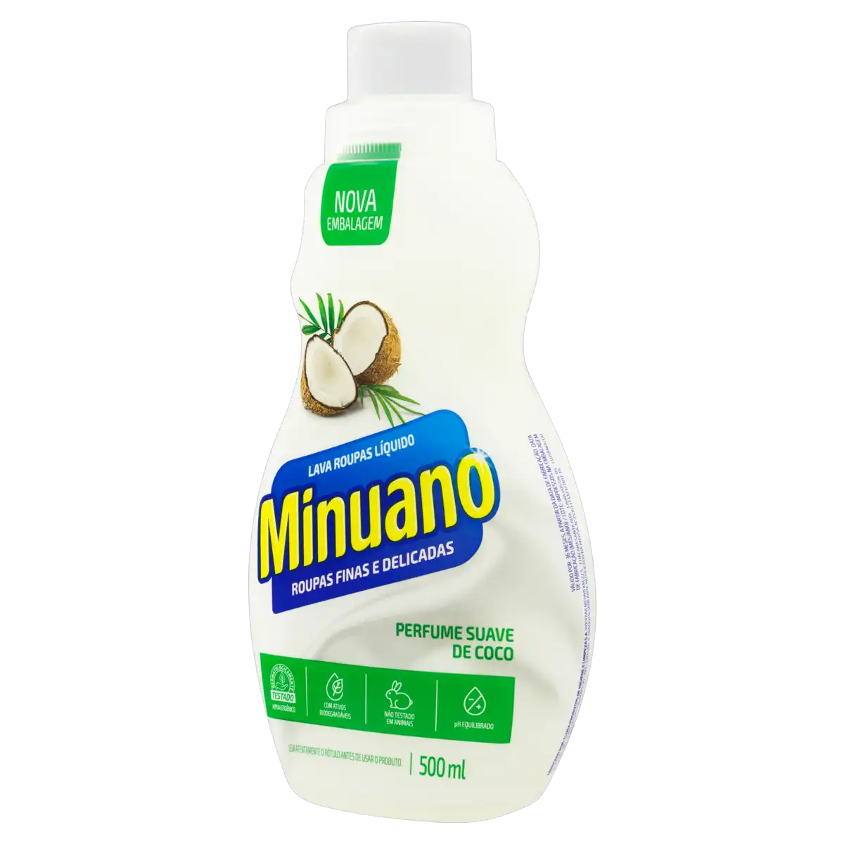 Lava-Roupas Líquido Coco Minuano Frasco 500ml