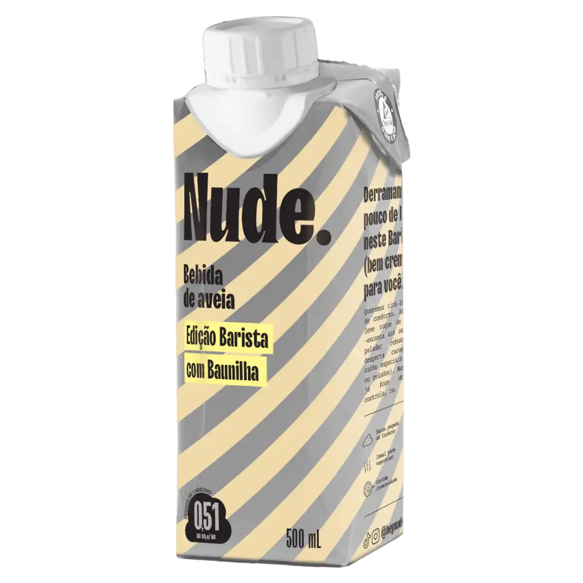 Bebida à Base de Aveia Barista Baunilha Nude. Caixa 500ml