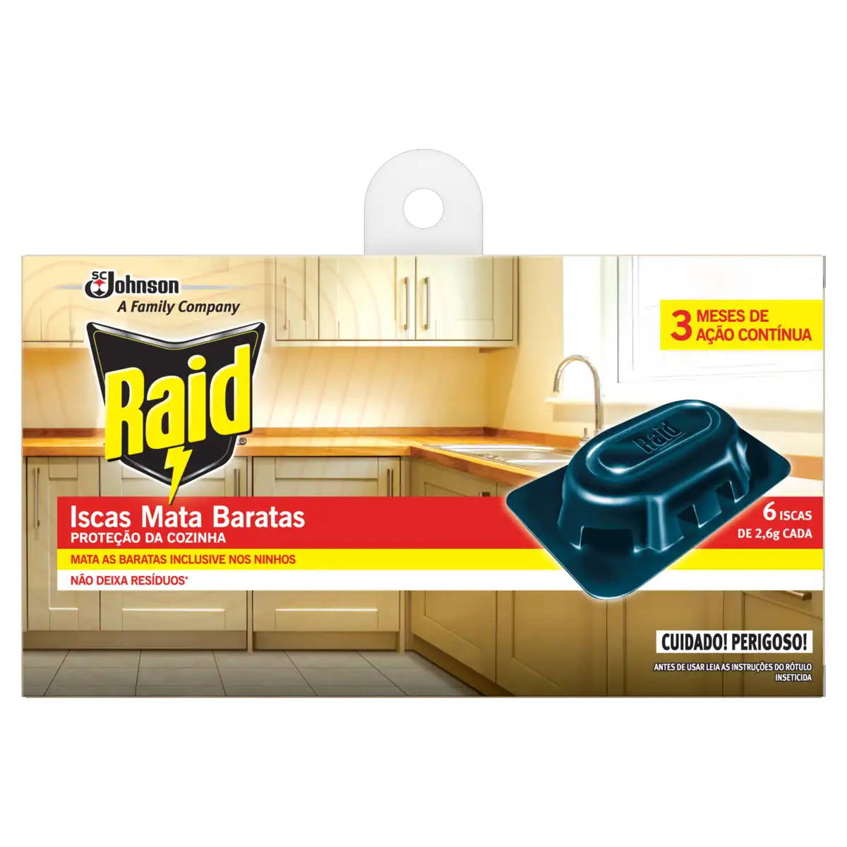 Inseticida Isca Mata Baratas Raid Caixa 6 Unidades 2,6g Cada