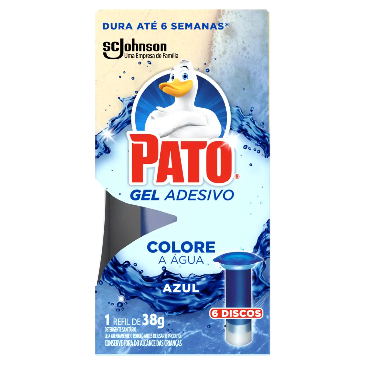 Detergente Sanitário Gel Adesivo Azul Pato 38g Refil