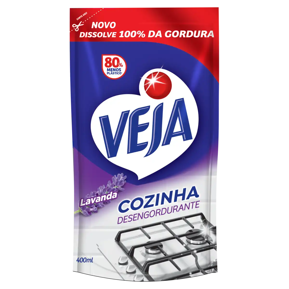 Limpador Desengordurante Cozinha Lavanda Veja Sachê 400ml