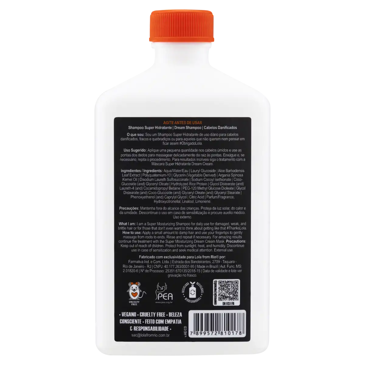 Shampoo Super Hidratante Lola from Rio Dream Frasco 250ml
