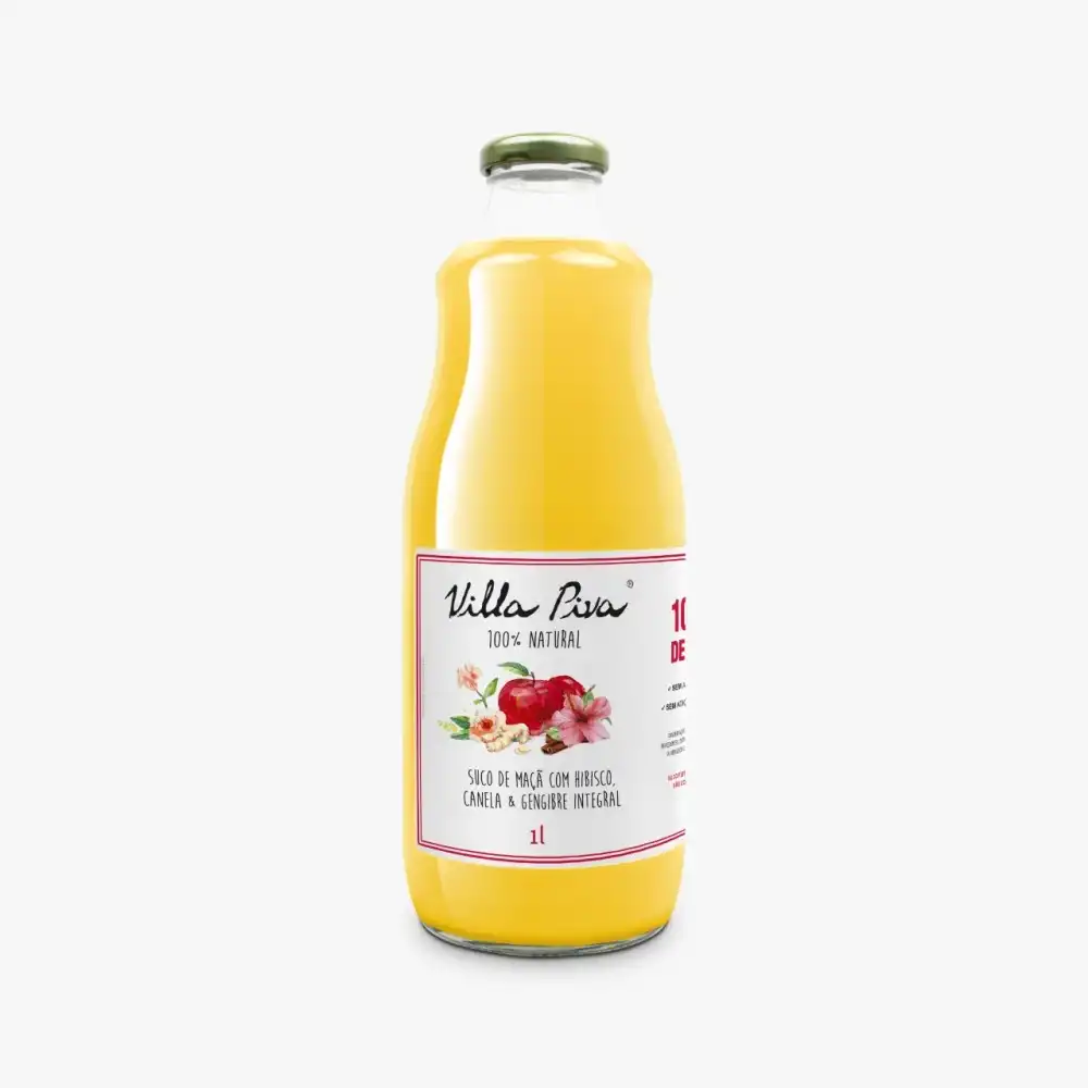 Suco Villa Piva de Maçã, hibisco, canela e gengibre 1l