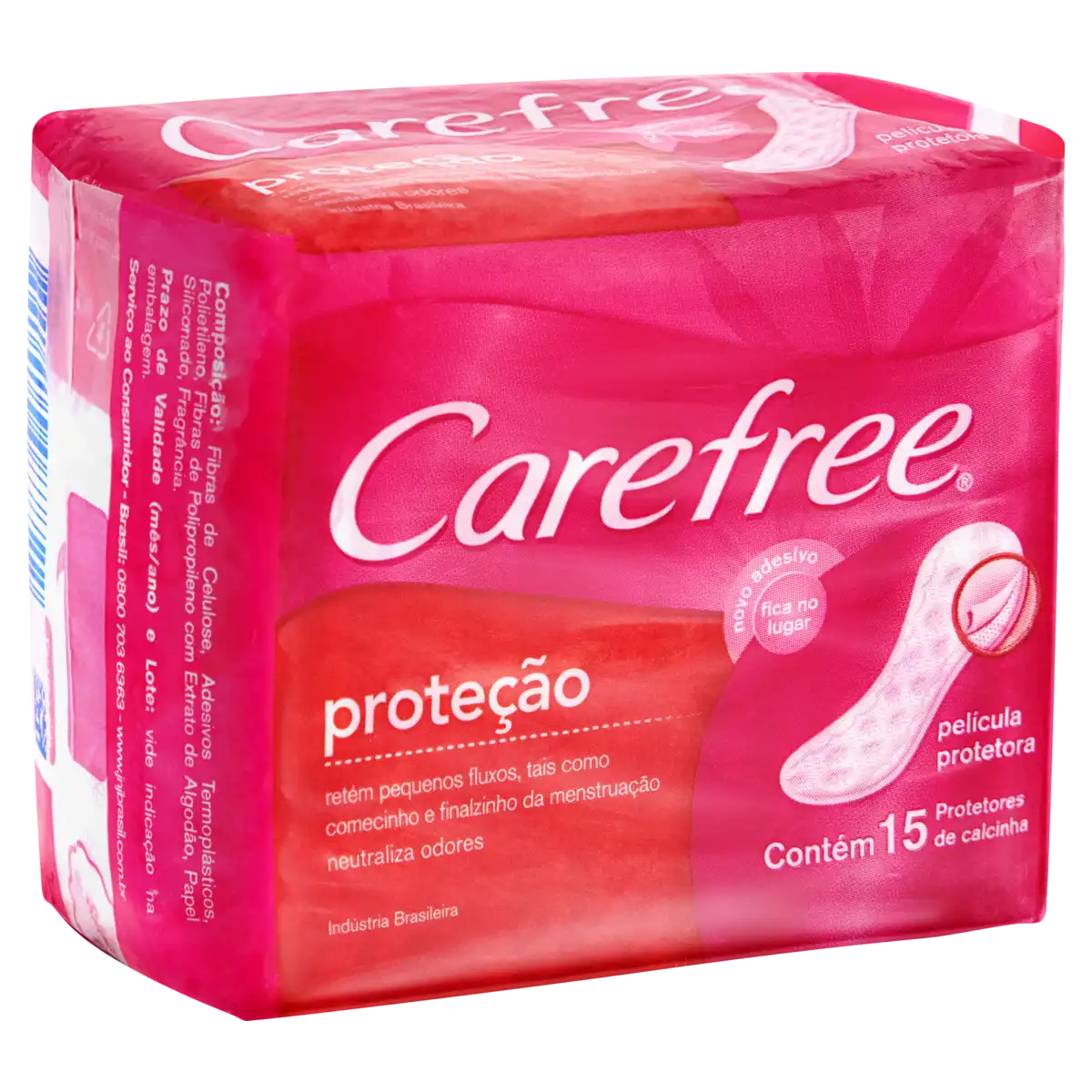 Protetor Diário sem Abas Carefree Proteção Pacote 15 Unidades