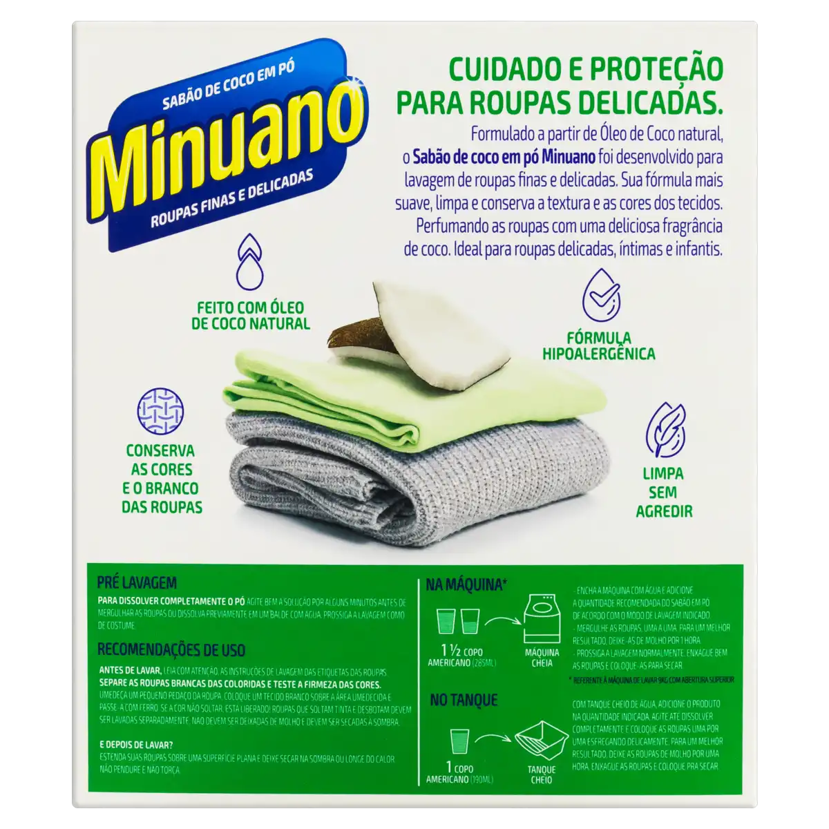 Sabão Pó Coco Minuano Caixa 500g