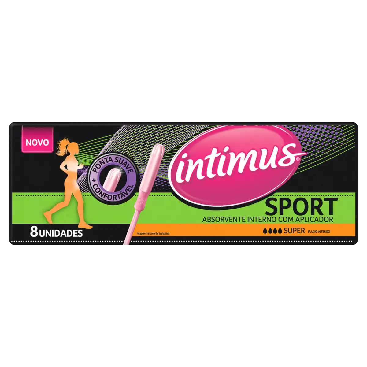 Absorvente Interno com Aplicador Intimus Sport Super Caixa 8 Unidades