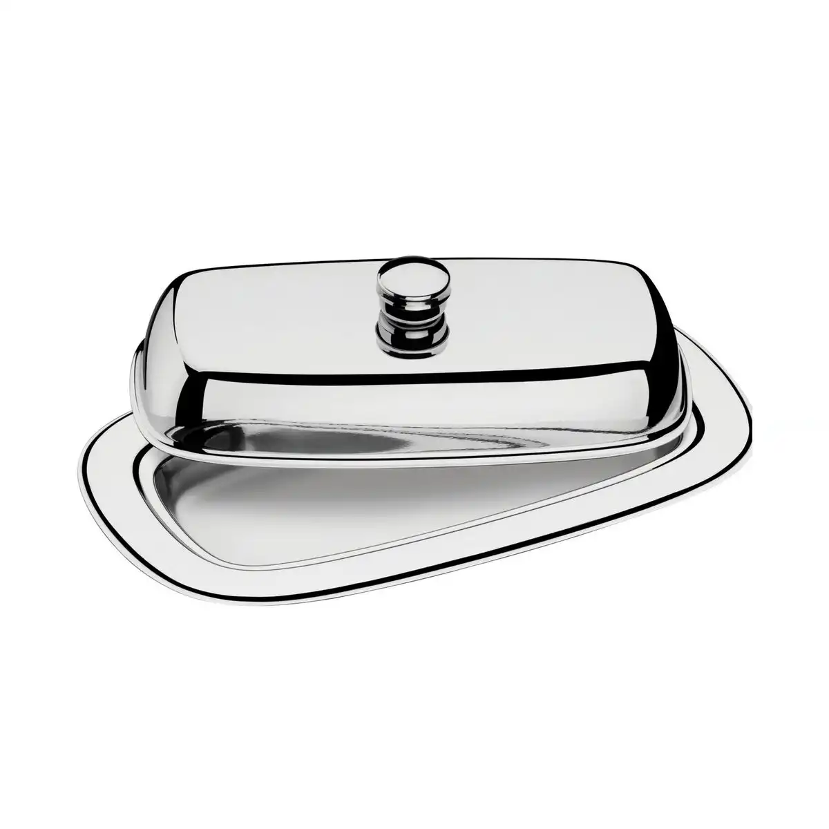Manteigueira Aço Inox Com Tampa Retangular Tramontina 180ml Unidade