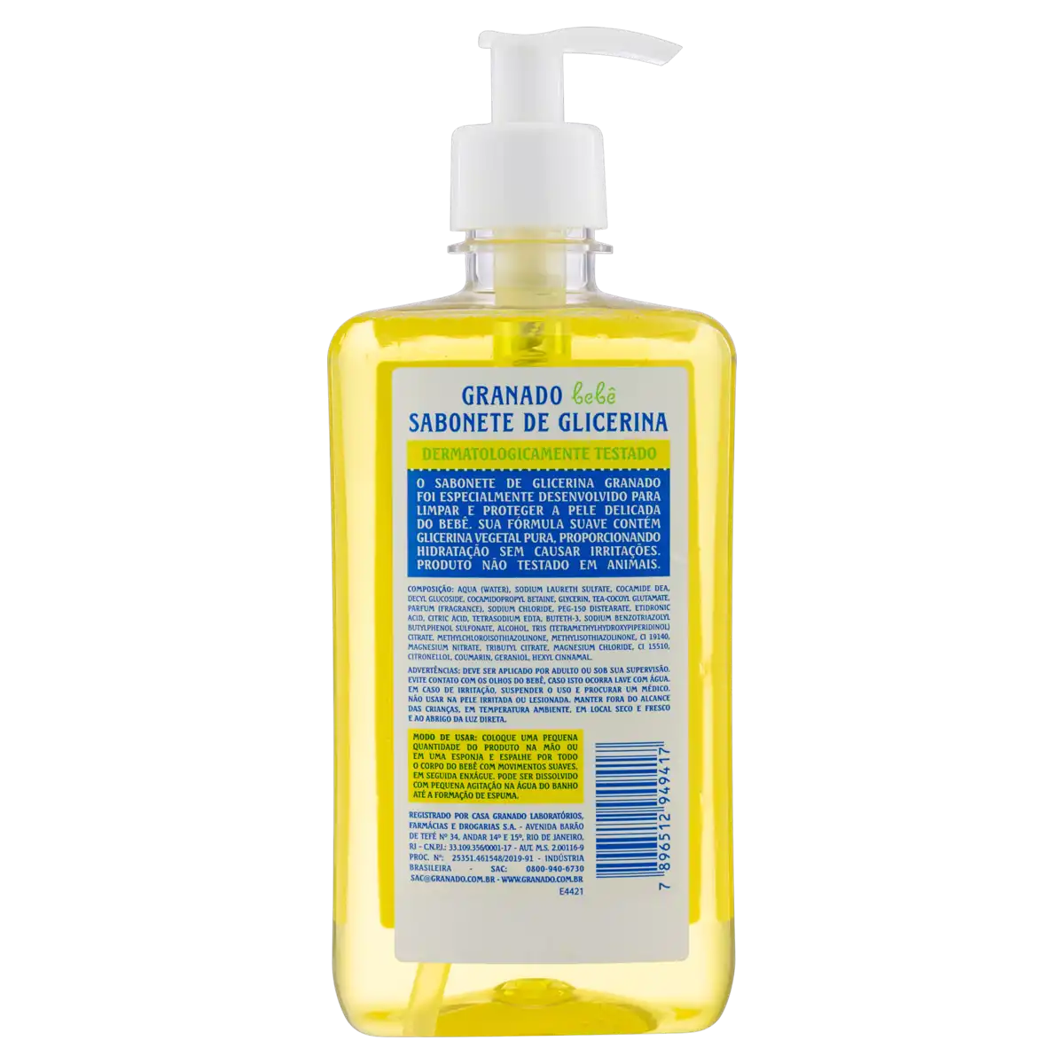 Sabonete Líquido de Glicerina Granado Bebê Frasco 500ml Pump