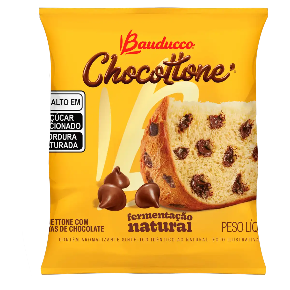 Mini Panettone com Gotas de Chocolate Bauducco Chocottone Pacote 80g