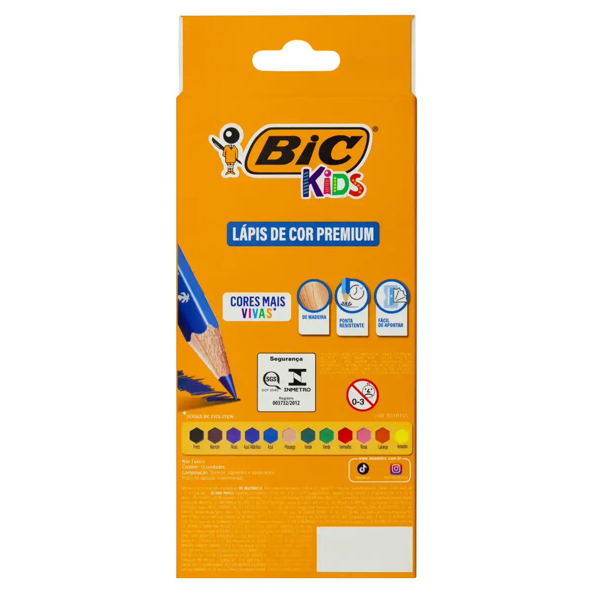 Lápis de Cor Bic Premium Kids 12 Unidades