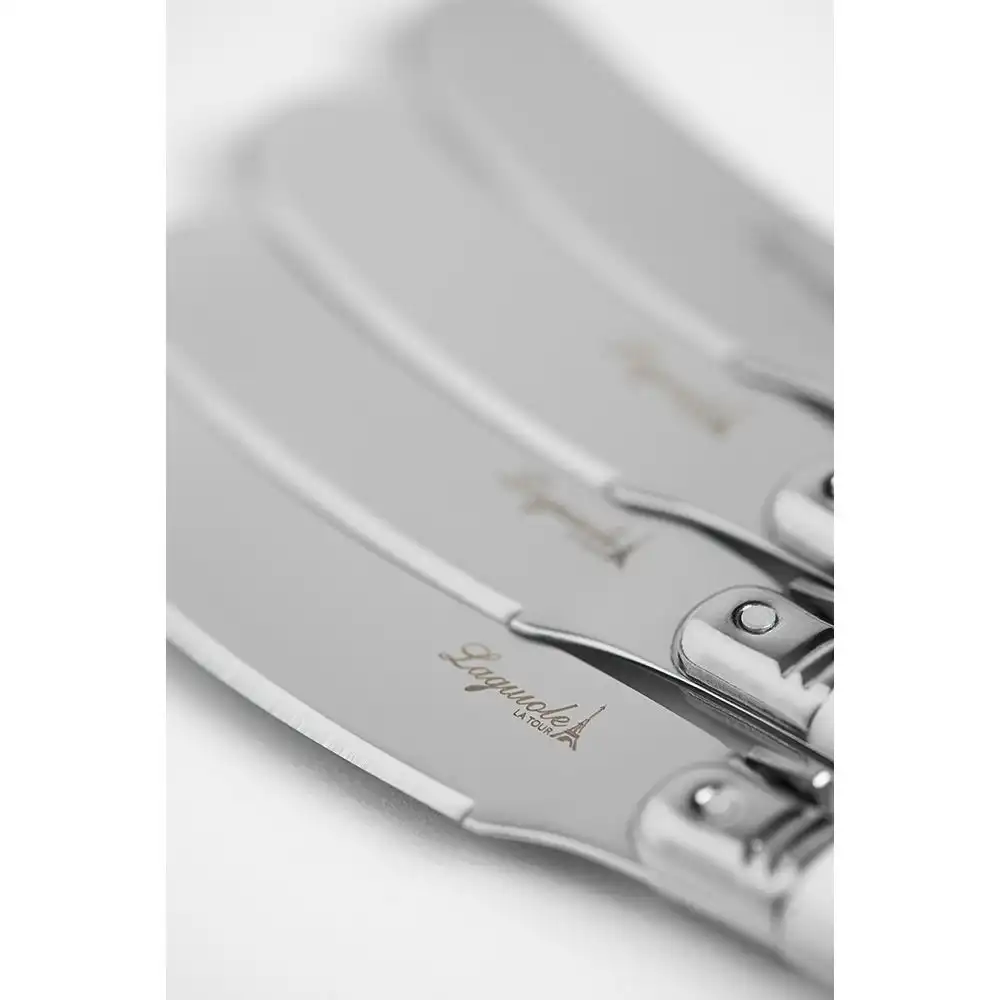 Jogo de Facas para Manteiga Branca Laguiole Aço inox e Madeira Luxo 4 peças