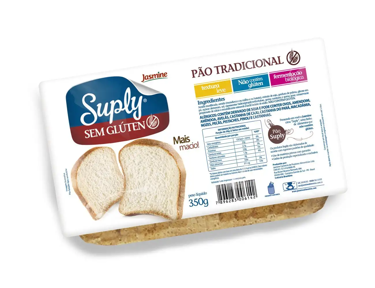 Pao Jasmine Tradicional Sem Gluten 350g