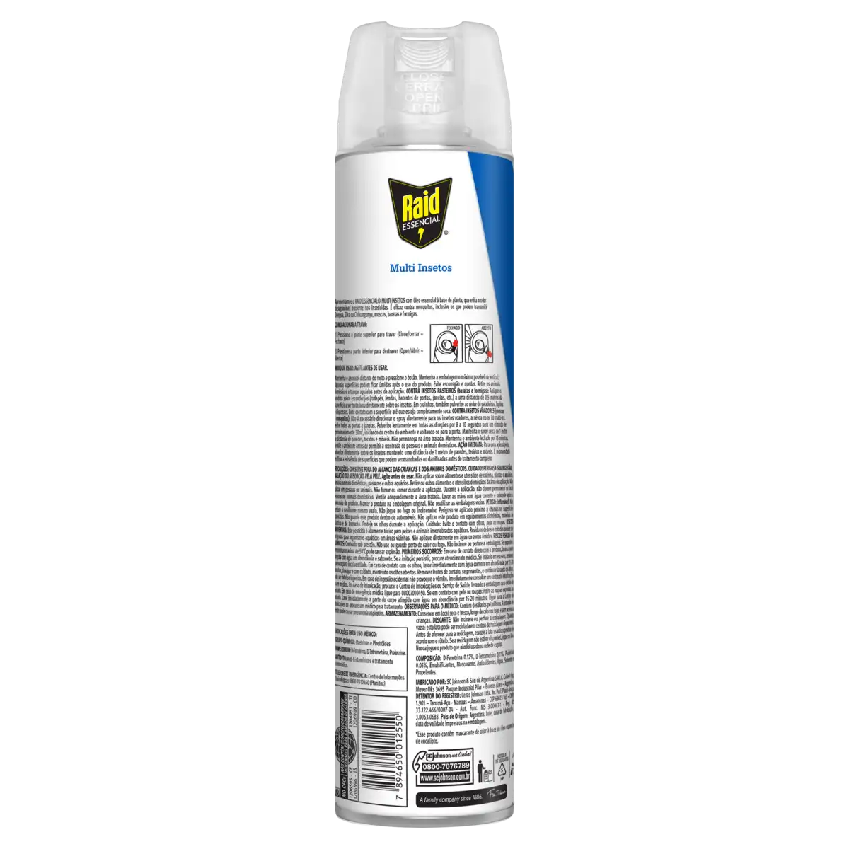 Inseticida Aerossol Multi-Insetos Raid Essencial Frasco 420ml Spray