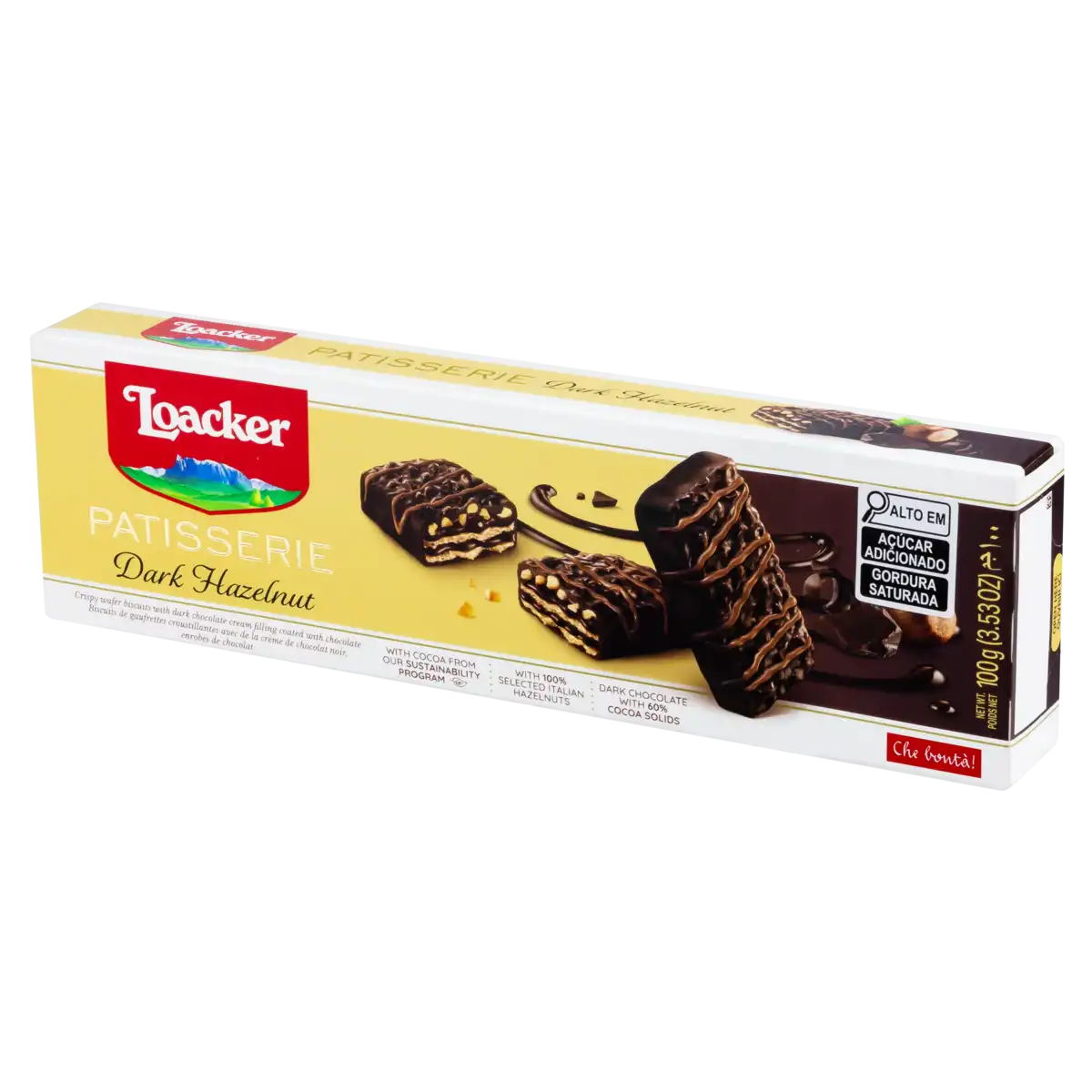 Wafer Dark Hazelnut Loacker Patisserie Caixa 100g