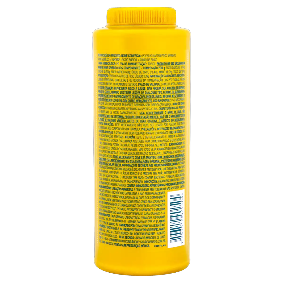 Polvilho Antisséptico Granado Frasco 200g