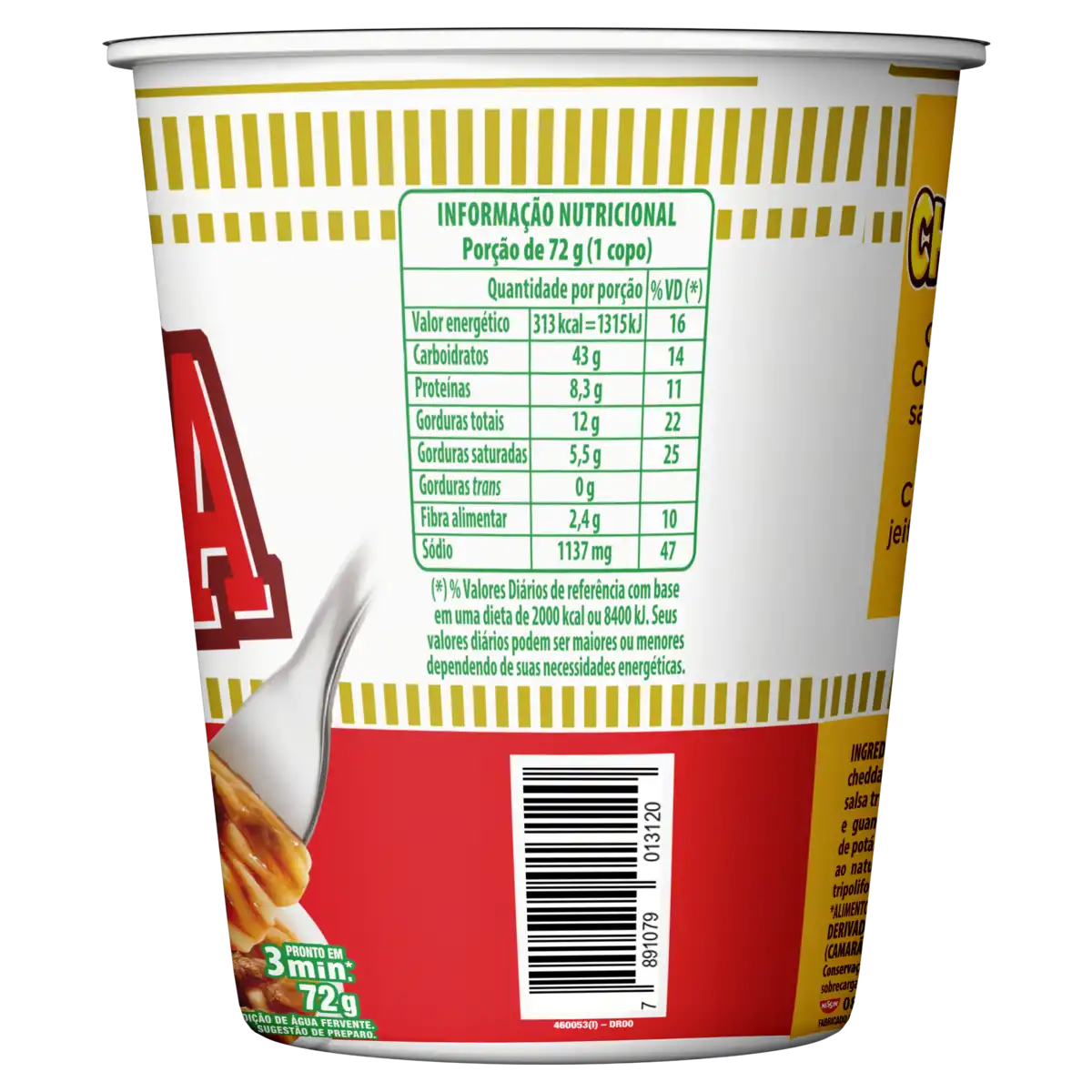 Macarrão Instantâneo Bolonhesa Cup Noodles Copo 72g