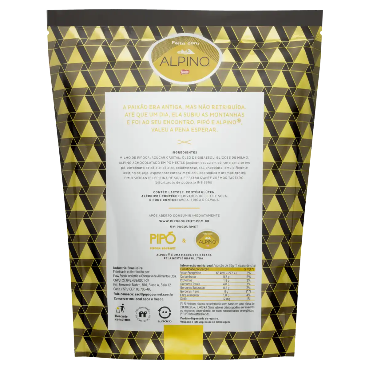 Pipoca Pronta Doce Alpino Pipó Gourmet Sachê 100g