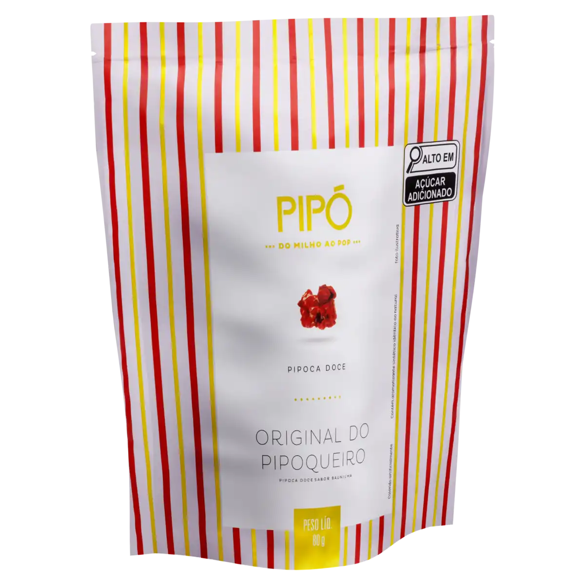 Pipoca Pronta Doce Original do Pipoqueiro Pipó Sachê 80g