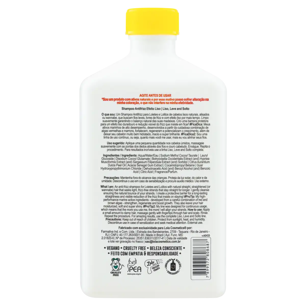 Shampoo Antifrizz Lola from Rio Liso, Leve and Solto Frasco 250ml