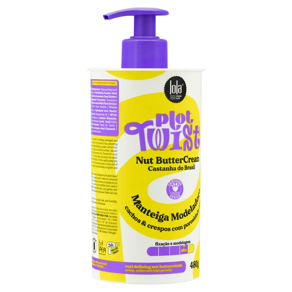Manteiga Modeladora Creme Lola from Rio Plot Twist Nut Frasco 480g Pump