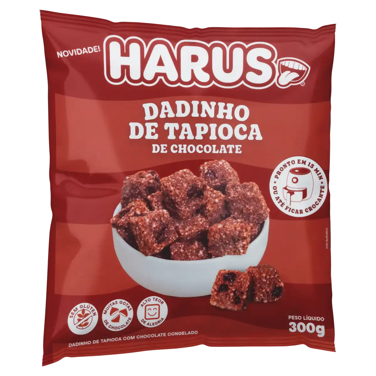 Dadinho de Tapioca Congelado Chocolate Harus Pacote 300g