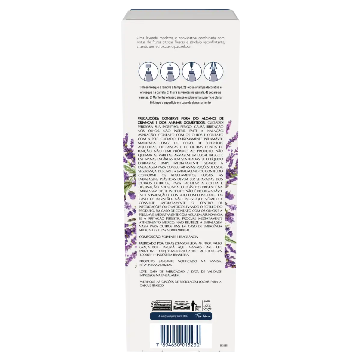Difusor de Aromas Relax Lavender Glade Home Fragrance Caixa 100ml
