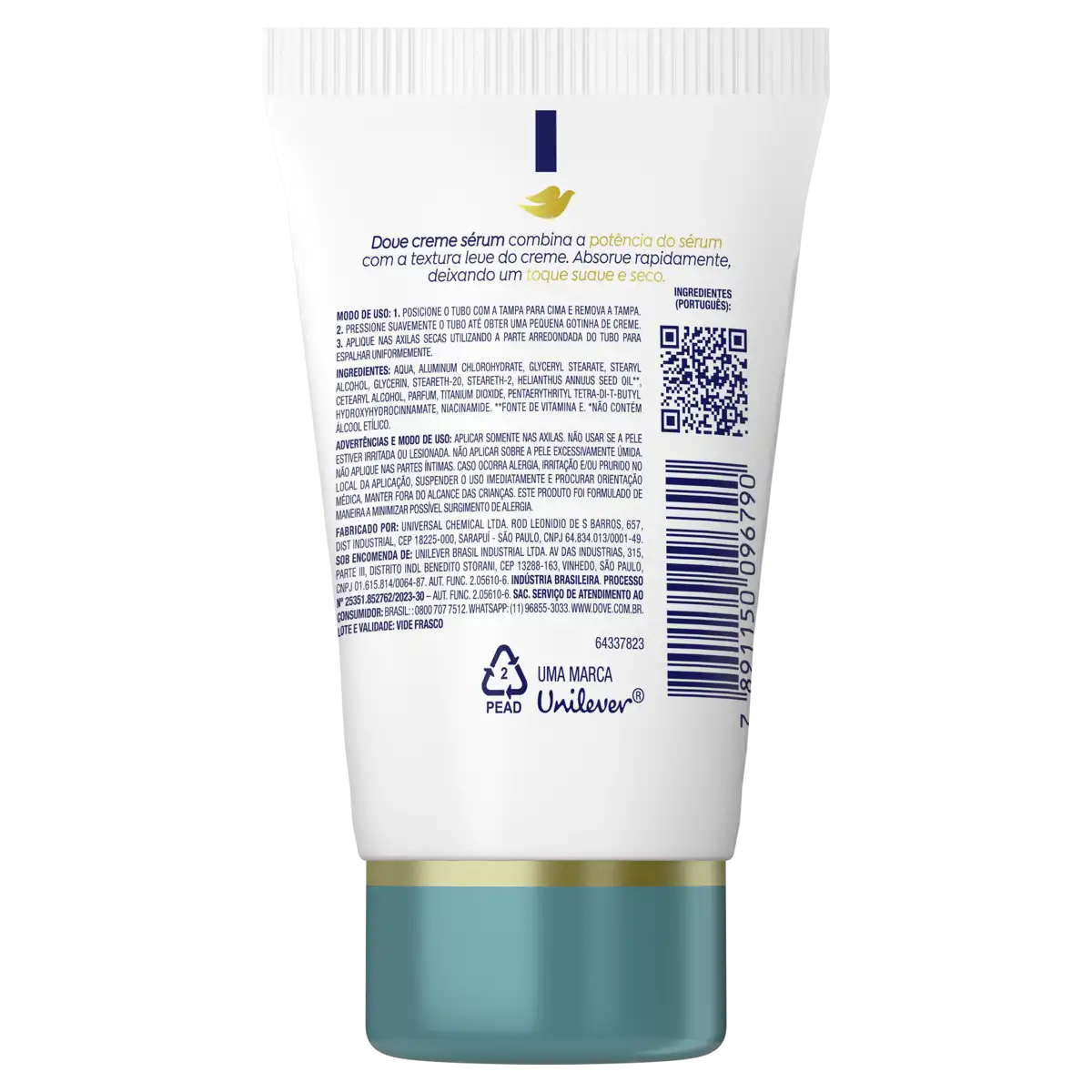 Antitranspirante Creme Sérum Dove  Previne Irritação 50g