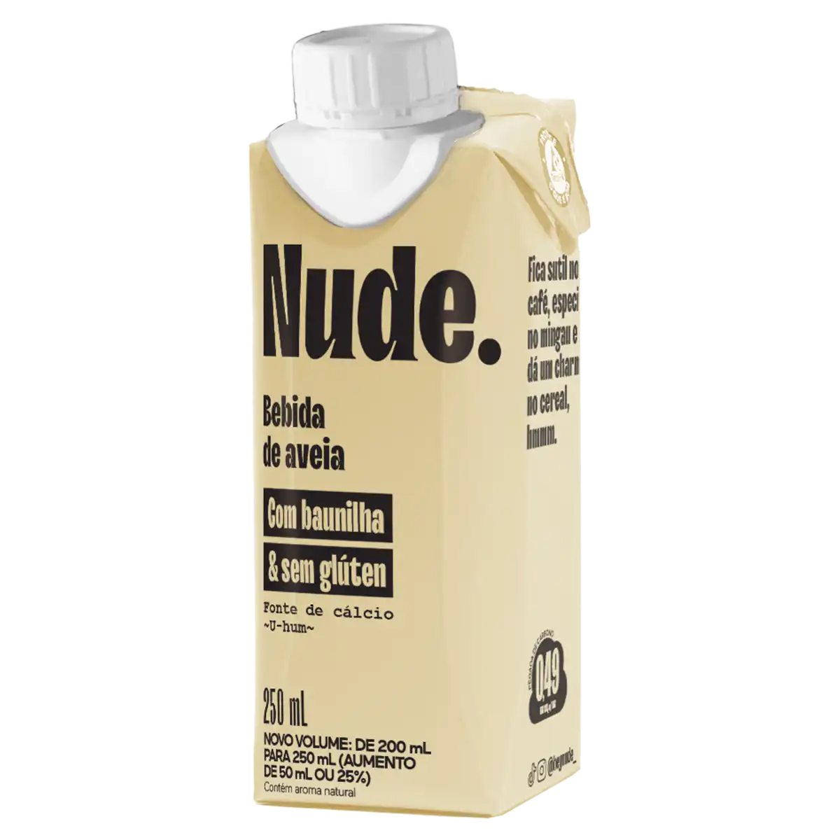 Bebida à Base de Aveia Baunilha Nude. Caixa 250ml