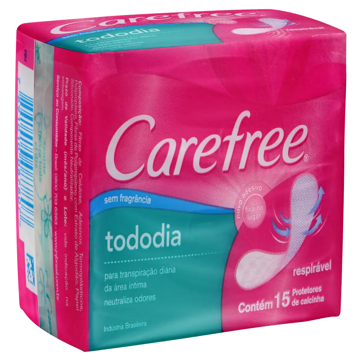 Protetor Diário sem Abas Carefree TodoDia Pacote 15 Unidades