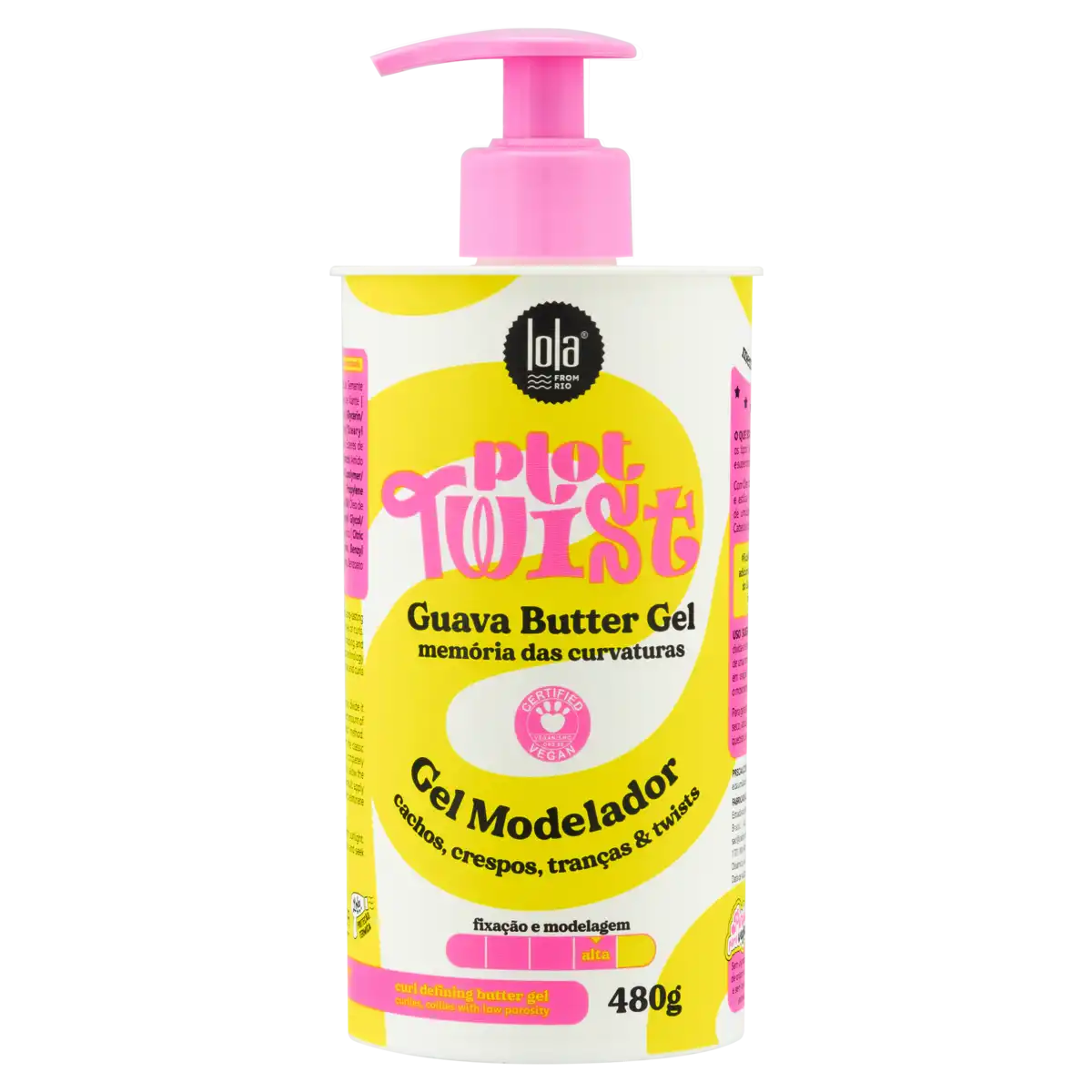 Gel Modelador Alta Lola from Rio Plot Twist Guava Frasco 480g Pump
