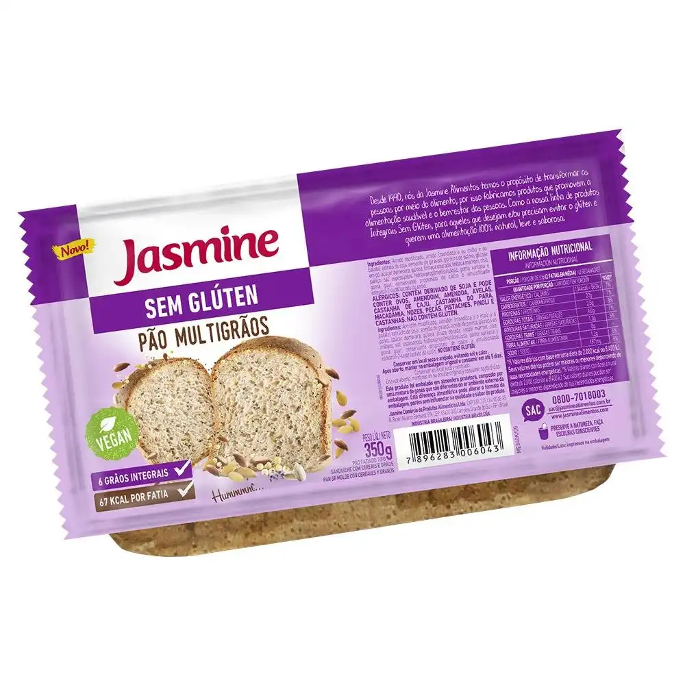 Pao Jasmine Multigraos Sem Gluten 350g