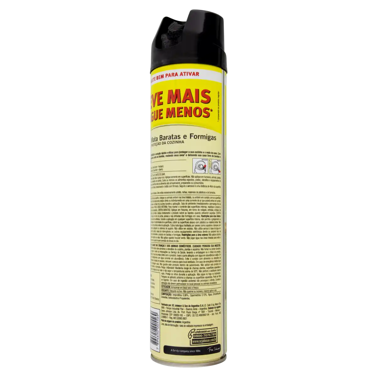 Inseticida Aerossol Mata Baratas e Formigas à Base de Água Raid Frasco 420ml Spray Leve Mais Pague Menos