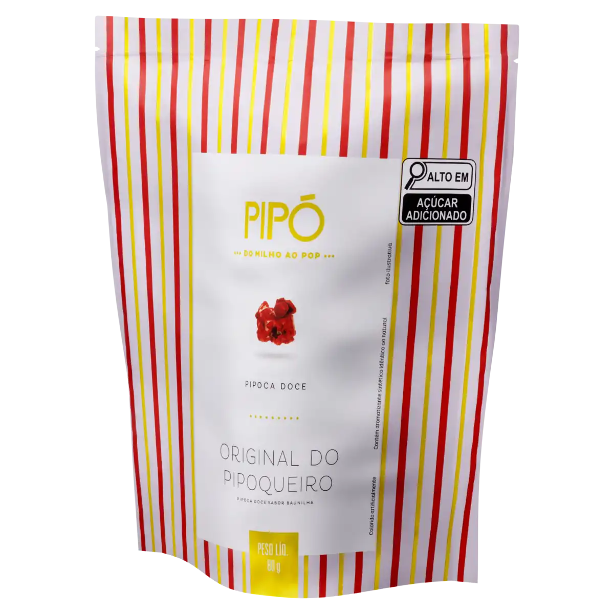 Pipoca Pronta Doce Original do Pipoqueiro Pipó Sachê 80g