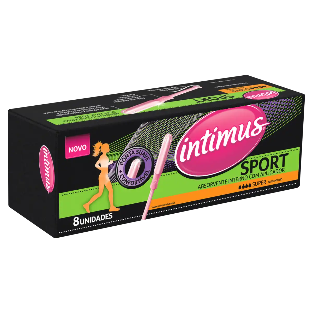 Absorvente Interno com Aplicador Intimus Sport Super Caixa 8 Unidades