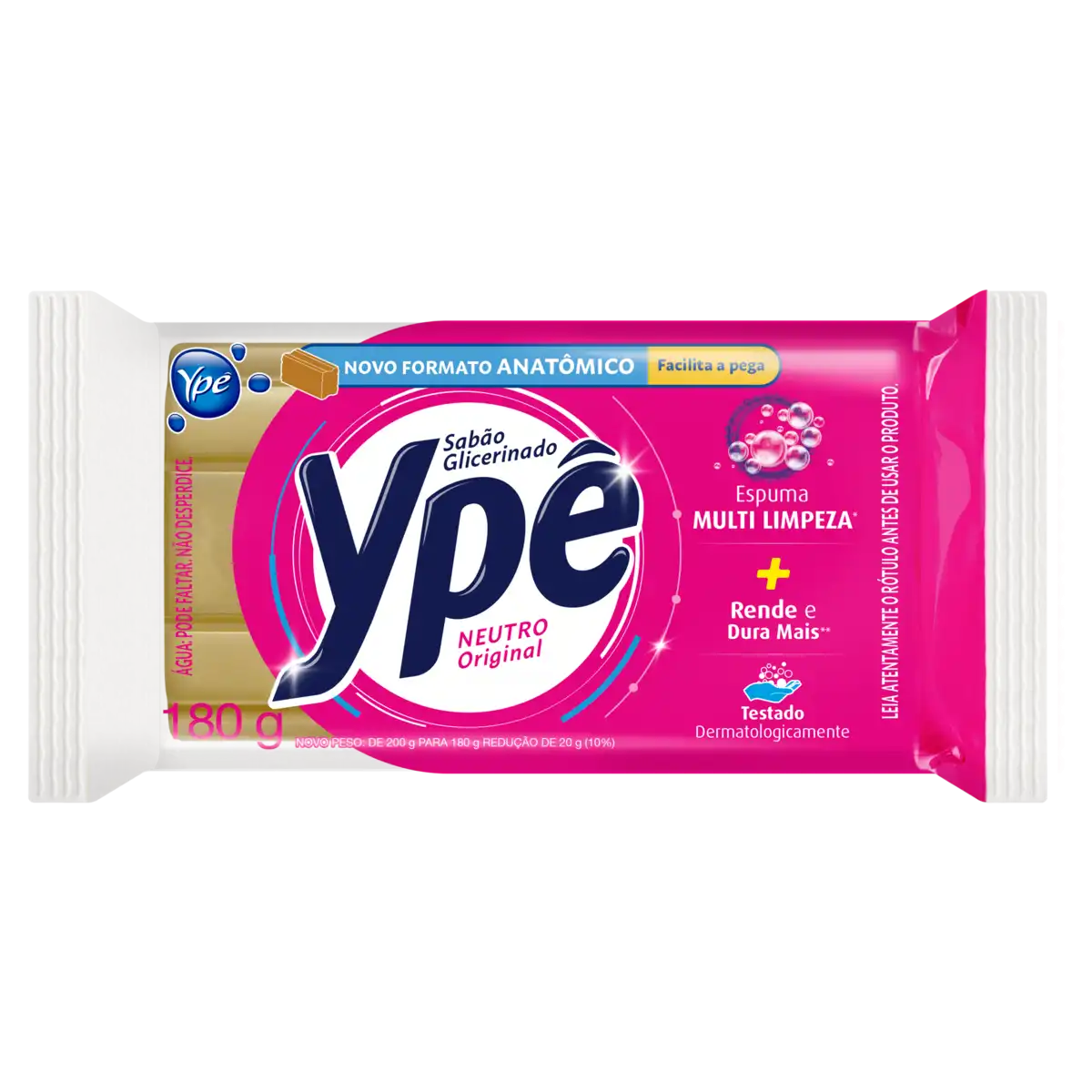 Sabão Barra Glicerinado Neutro Original Ypê Flow Pack 180g