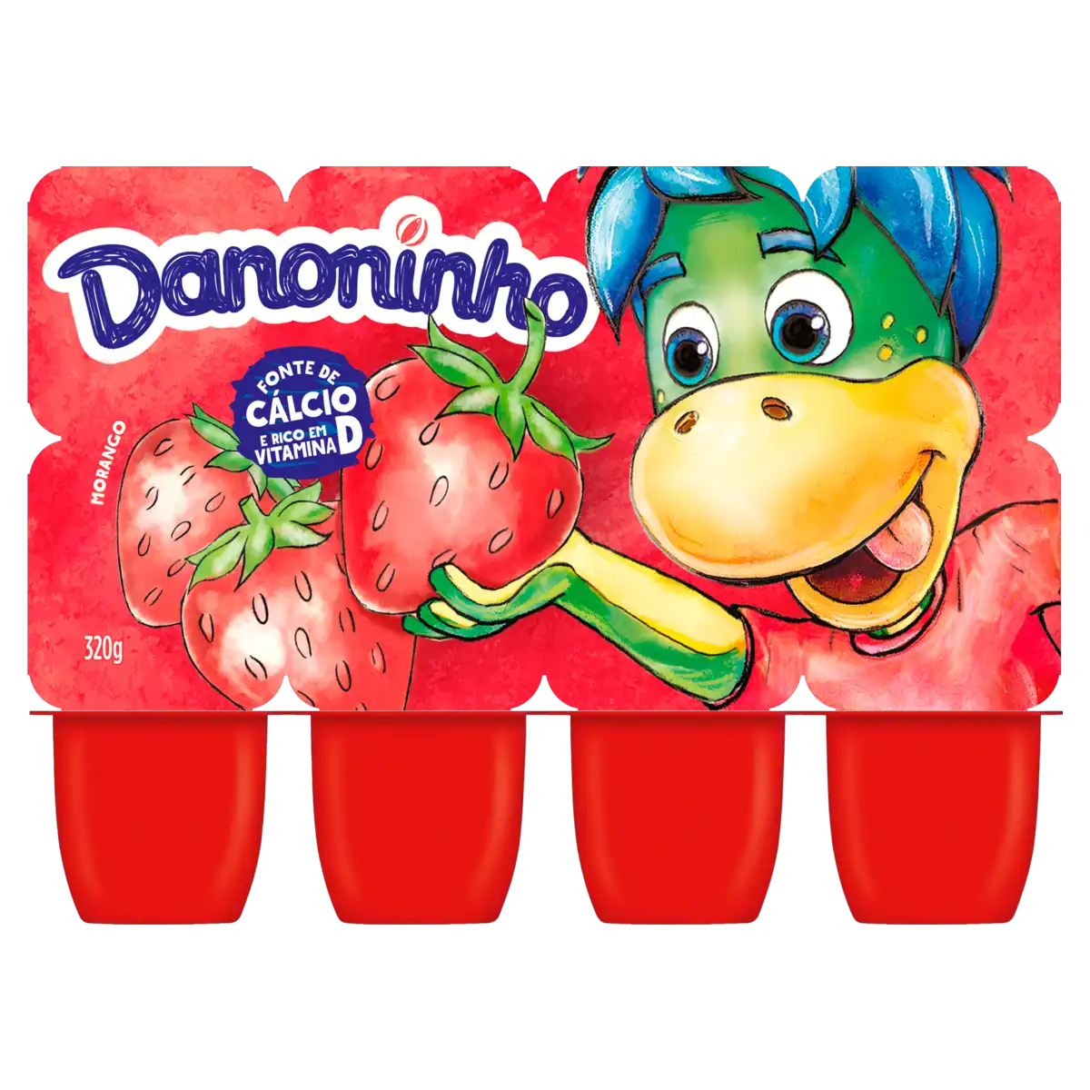 Petit Suisse Morango Danoninho Bandeja 320g 8 Unidades